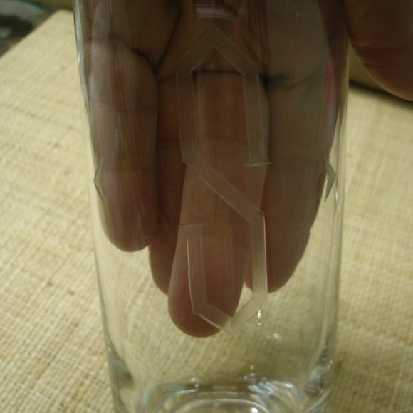 Vintage S initial Etched Glass Set of 4 - Picture 16 of 16